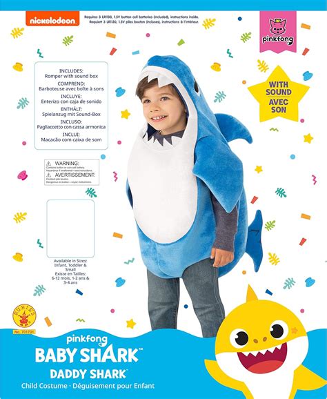 Amazon.com: Rubie's Kid's Daddy Shark Costume with Sound Chip