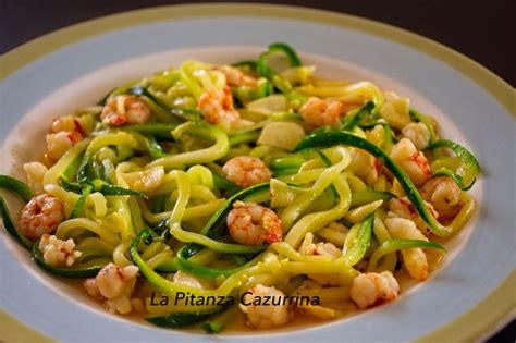 Tallarines De Calabacin Con Gambas Tallarines De Calabacin