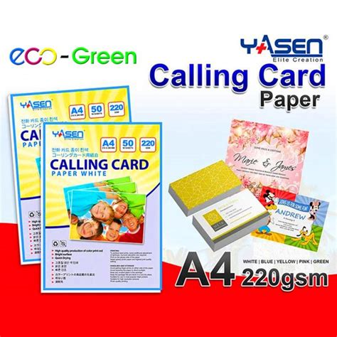 Yasen White Matte Calling Card Paper 220gsm A4 Double Sided Invitation