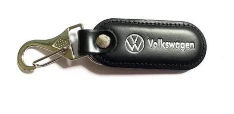 Chaveiro Volkswagen Vw Couro Legítimo Preto Luxo Mosquetão MercadoLivre