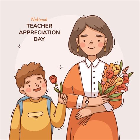 Premium Vector Hand Drawn National Teacher Appreciation Day Illustration