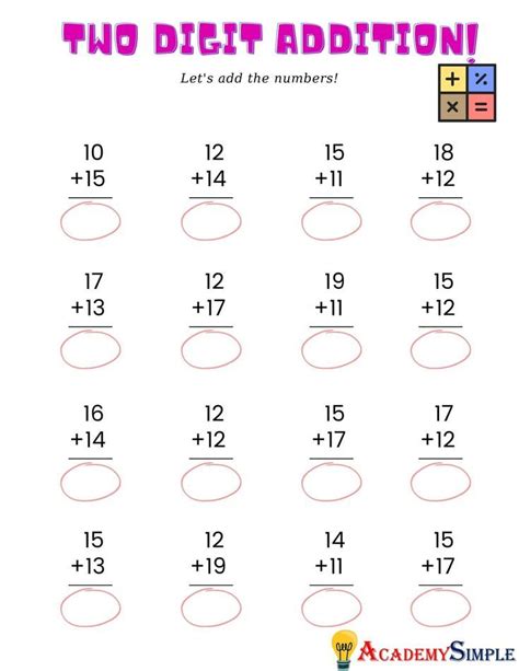 Math Addition With Regrouping 2 Digit Addition Worksheet 4 Math