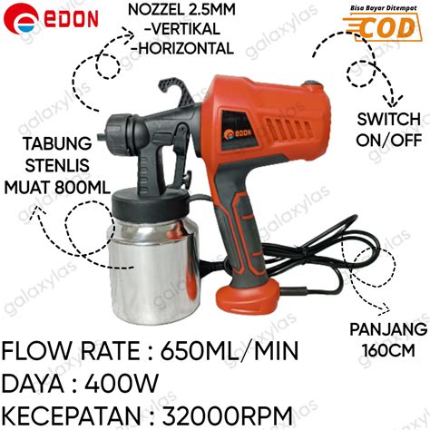 Edon Spraygun Elektrik Semprotan Cat Listrik Ml Untuk Mengecat Mobil