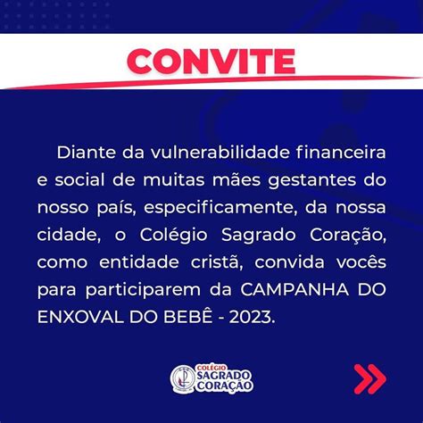 Convite Campanha do enxoval do bebê Colégio Sagrado Coração