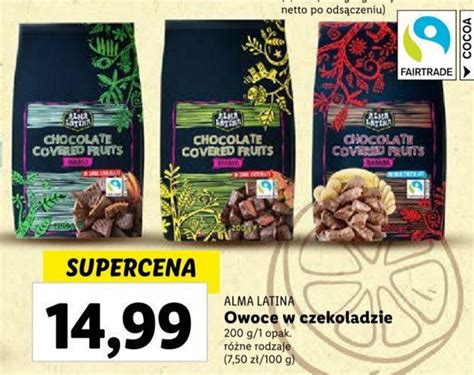 Promocja ALMA LATINA Owoce W Czekoladzie 200g Lidl