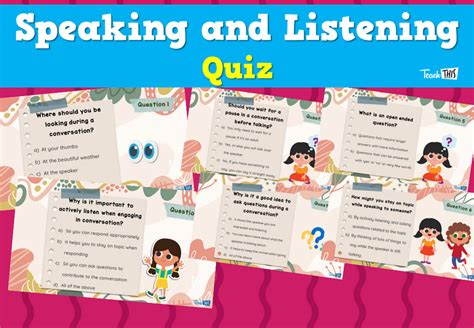 Speaking And Listening Quiz Teacher Resources And Classroom Games