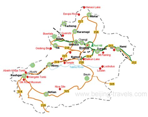 Xinjiang Map - Xinjiang Travel Map - China Xinjiang Map