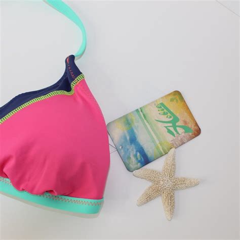 Triangle Bikini Top Pink And Blue Bikini Gem