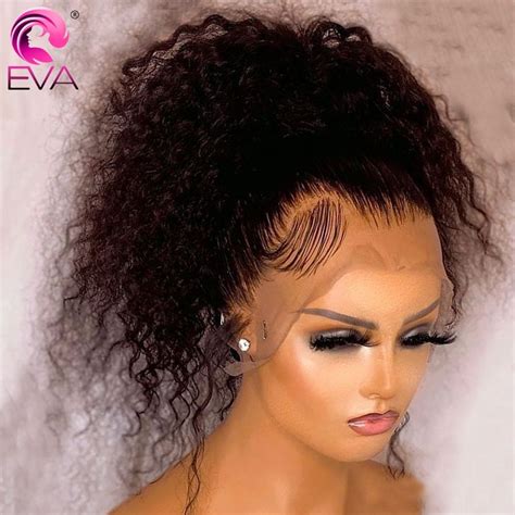 Glueless Curly Lace Front Human Hair Wigs Pre Plucked X X Lace