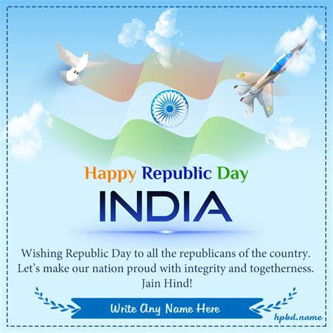 Write Name On Republic Day Wishes For Whatsapp Status India Republic