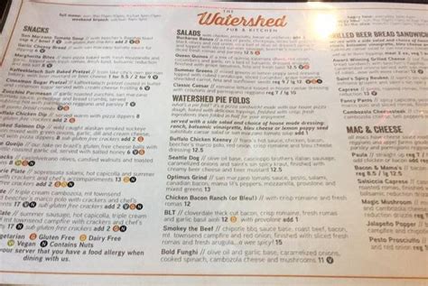 Online Menu of Watershed Pub & Kitchen Restaurant, Seattle, Washington ...