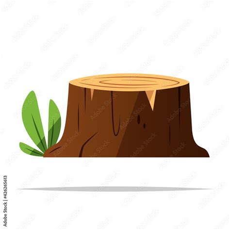 Cartoon tree stump vector isolated illustration Stock Vector | Adobe Stock