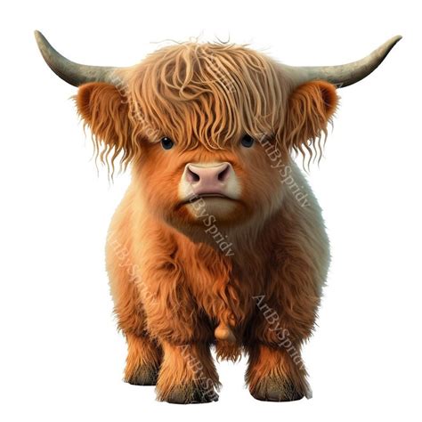 Funny Highland Cow Print Clip Art Png File Digital Instant Etsy