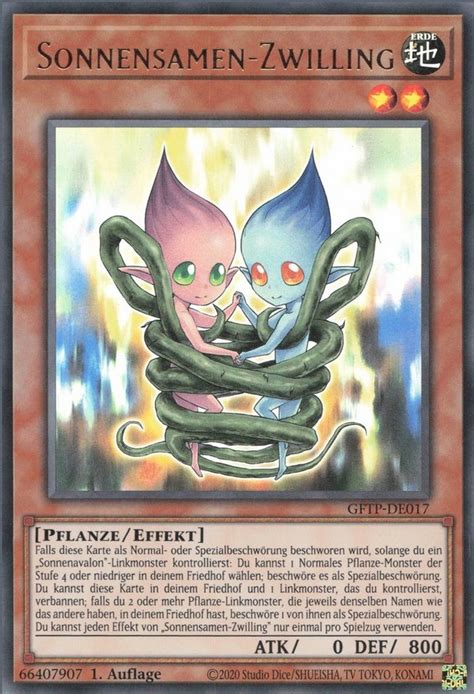 Recollectibles Sammelkarte Yugioh Karte Sonnensamen Zwilling Deutsch