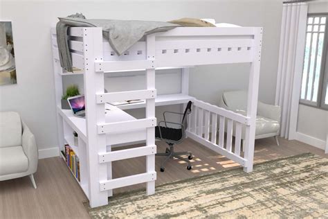 How To Build A Diy Queen Size Loft Bed With A Desk Thediyplan