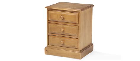 Essentials Pine 3 Drawer Bedside Cabinet Quercus Living