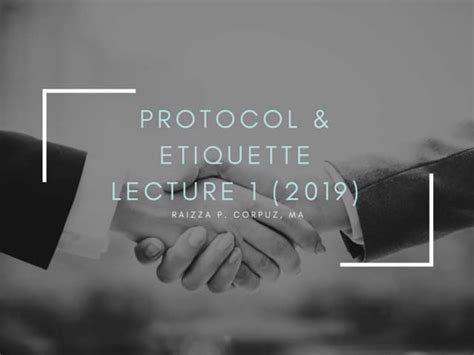 Protocol And Etiquette