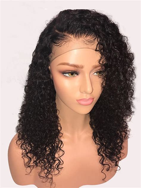 Sexy Curly Brazilian Remy Hair 130 Density 13X6 Lace Frontal Wigs With