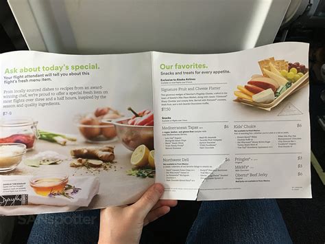 Alaska Airlines First Class Food Menu