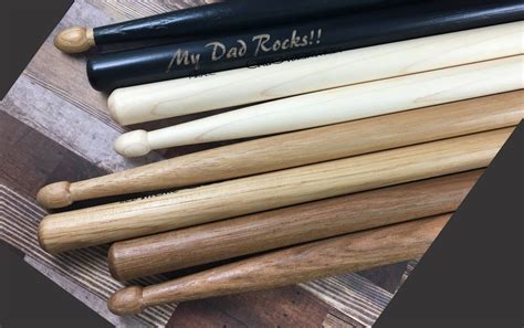 Personalized Drumsticks Laser Engraved Wood Drumsticks Custom Set Of