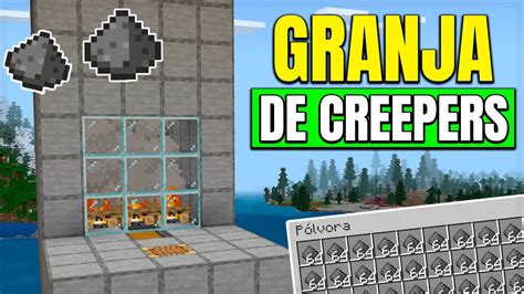 Granja de Creepers Pólvora Facil y Compacta Para Minecraft Bedrock 1 19