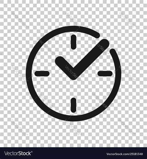 Real time icon in transparent style clock Vector Image