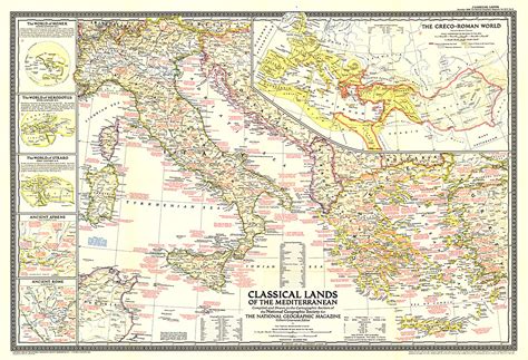 Classical Lands of the Mediterranean Map - Africa - Map Archive - Wall Maps