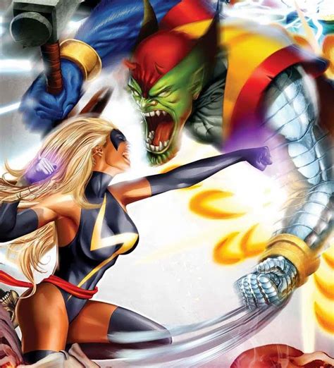 Ms Marvel Vs Super Skrull By Greg Horn Marvel Comic Character Marvel Comic Books Superhero