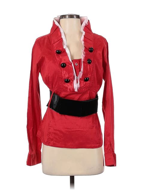 Assorted Brands Women Red Long Sleeve Blouse 2 Ebay