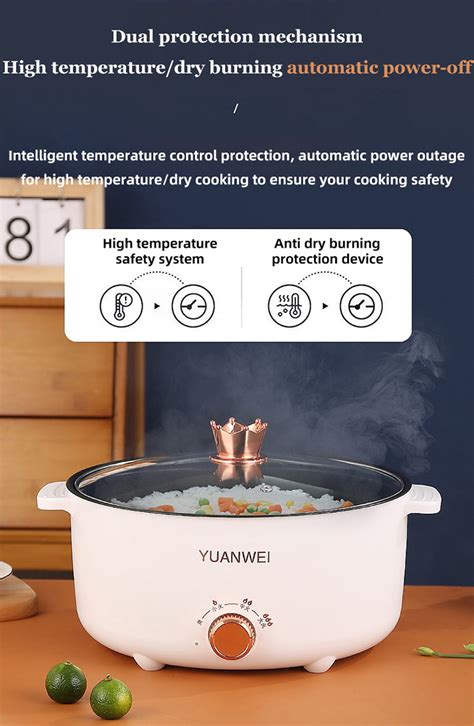 5L Multi Electric Cooker Big Capacity Electric Cooking Pot 28CM Non Stick Pan Hot Pot Rice