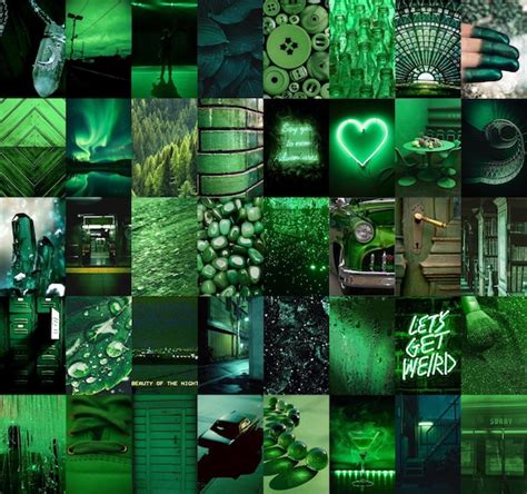 Neon Green Wall Collage Kit Etsy