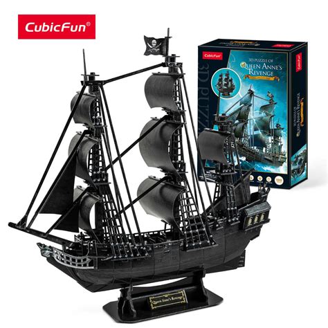 Cubicfun D Puzzles Black Pirate Ship Model Upgrade Queen Annes Revenge