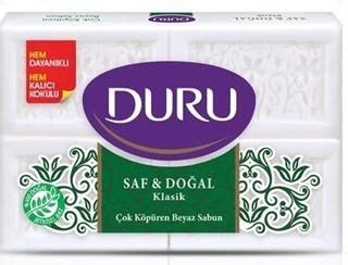 Duru Saf Doğal Kaynaklı Klasik 4 Adet Beyaz Kalıp Sabun 600 gr