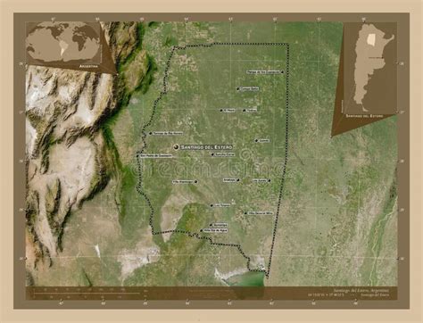 Santiago Del Estero Argentina Low Res Satellite Labelled Points Of