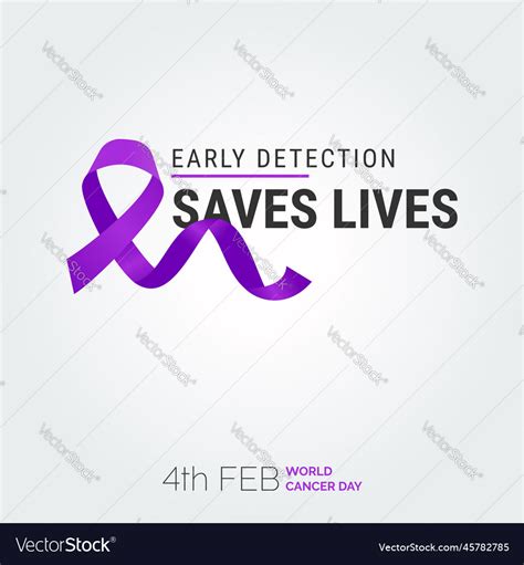 Early Detection Saves Lives Ribbon Typography 4th Vector Image