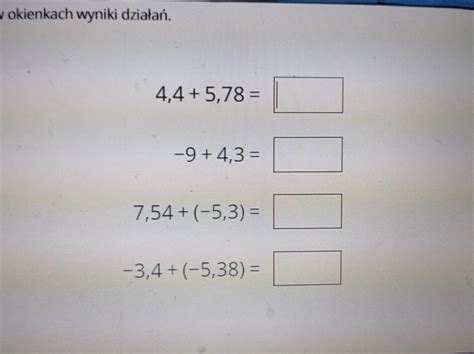 Wpisz W Okienkach Wyniki Dzia A Brainly Pl