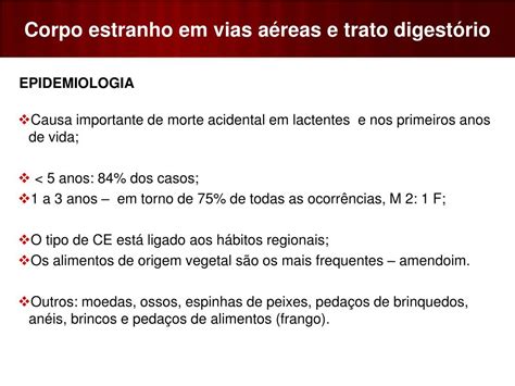 Ppt Corpo Estranho Em Vias A Reas E Trato Digest Rio Powerpoint