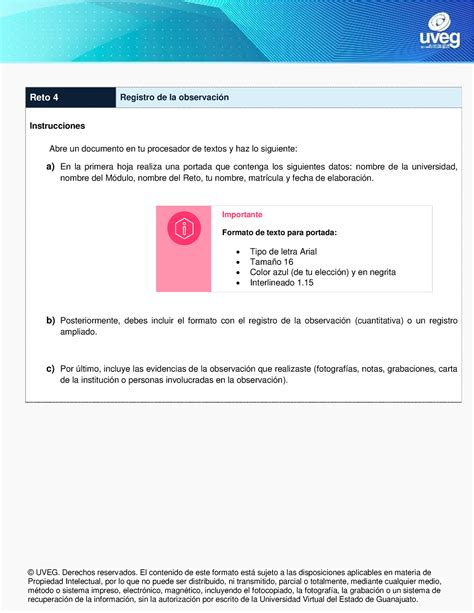 OEE R4 Instrucciones UVEG Derechos Reservados El Contenido De