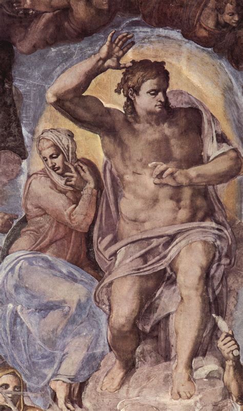 Großbild Michelangelo Buonarroti Das Jüngste Gericht Fresko an der