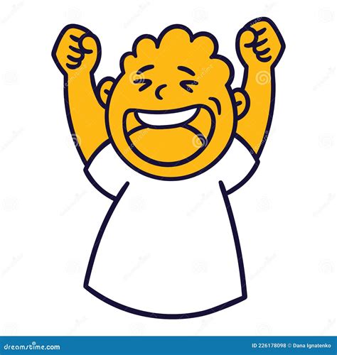 Man With Happy Emotion. Happy Smiling Emoji Avatar. Portrait Of A Jubilant Person. Cartoon Style ...