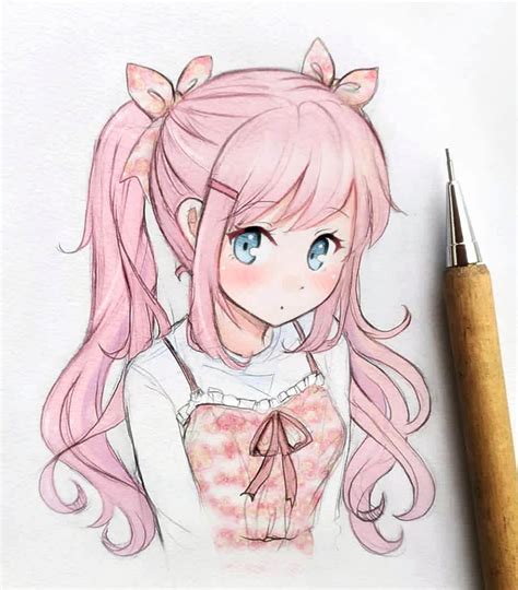 girl drawing sketch anime