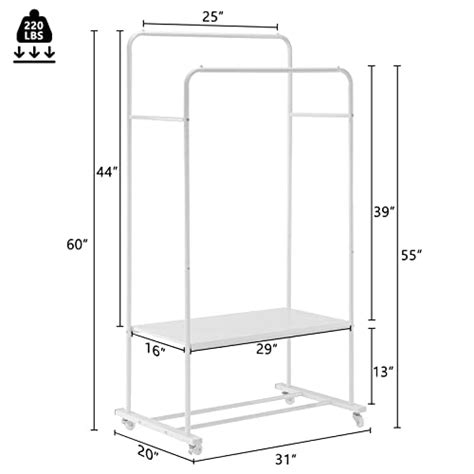 Youdenova Clothes Rack With Shelves Rolling Clothing Rack On Wheels