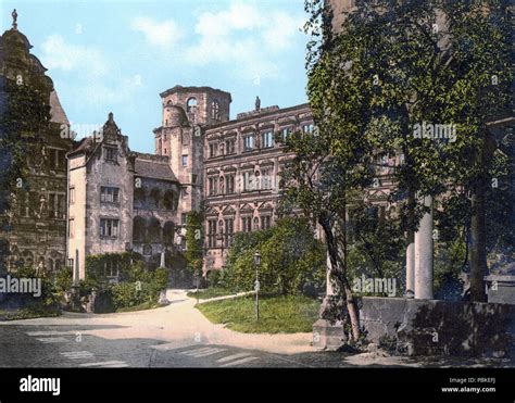 English Castle Of Heidelberg Courtyard Deutsch Heidelberger