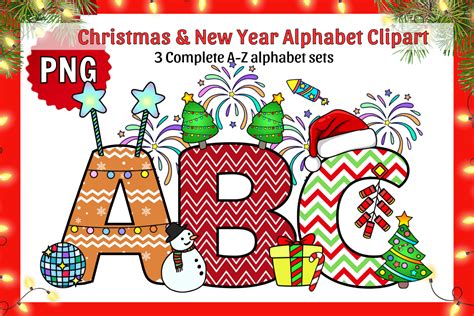 Christmas Alphabet Letters Sublimation Graphic By Kalilaart Creative