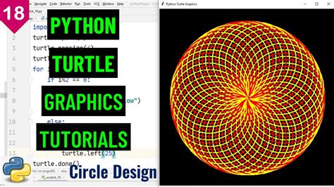 Draw Circle Design With Python Turtle Python Turtle Graphics Tutorial