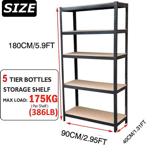 Dayplus Heavy Duty 5 Tier Utility Garage Shelving Unit Metal Storage