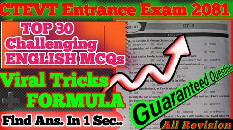 Ctevt Top English Challenging Questions Solving Formula Model