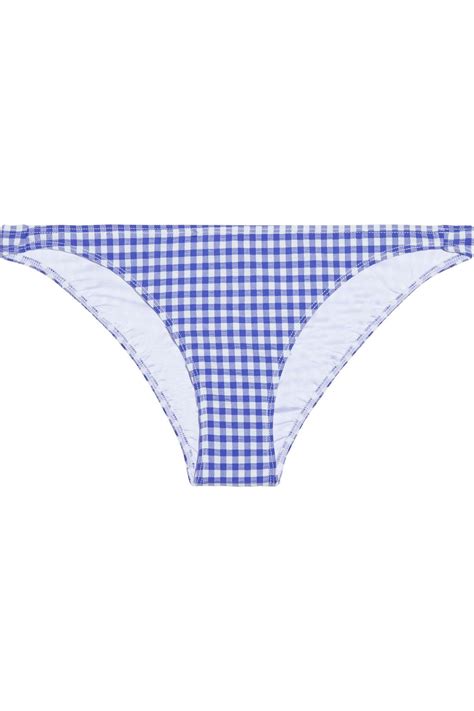 Onia Ashley Gingham Seersucker Low Rise Bikini Briefs The Outnet