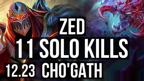 Zed Vs Cho Gath Mid Solo Kills Legendary M Mastery