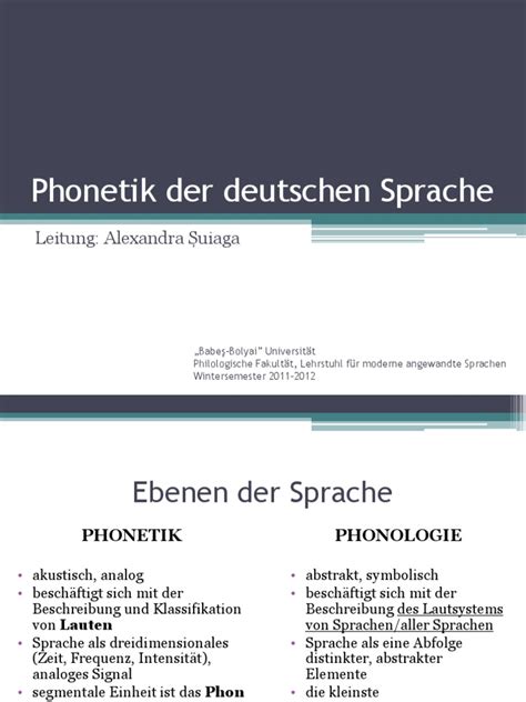 Phonetik Der Deutschen Sprache